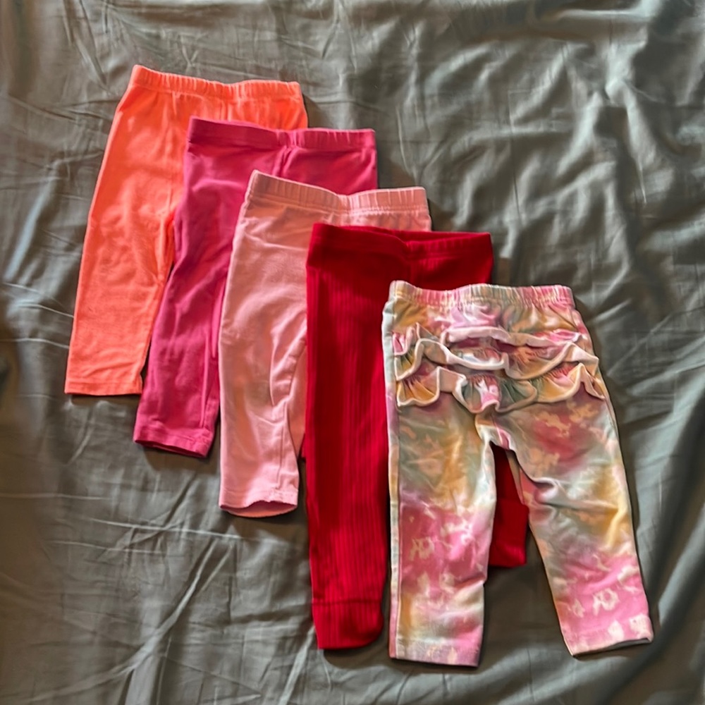 5 pack girls 12 mo knit pants assortment (PA2)